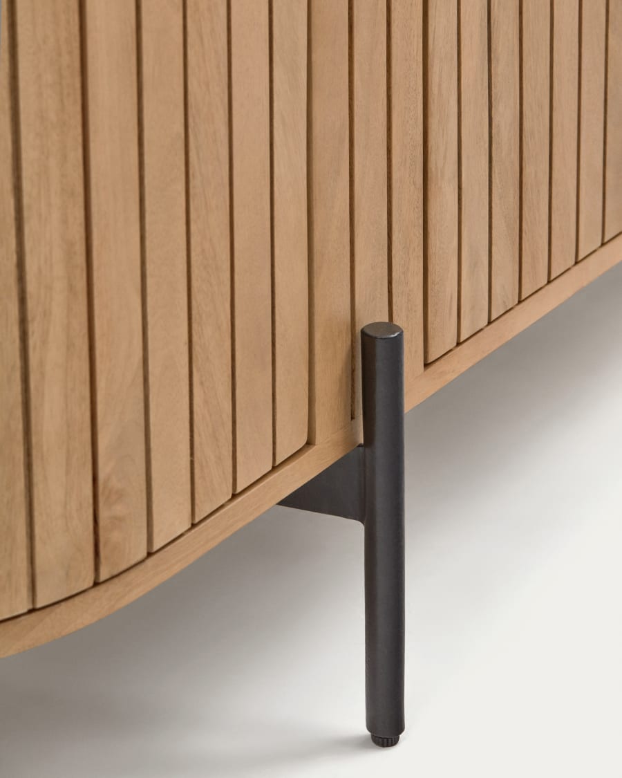 Licia tall 2 door sideboard, made from mango wood with natural finish and metal, 120x170cm