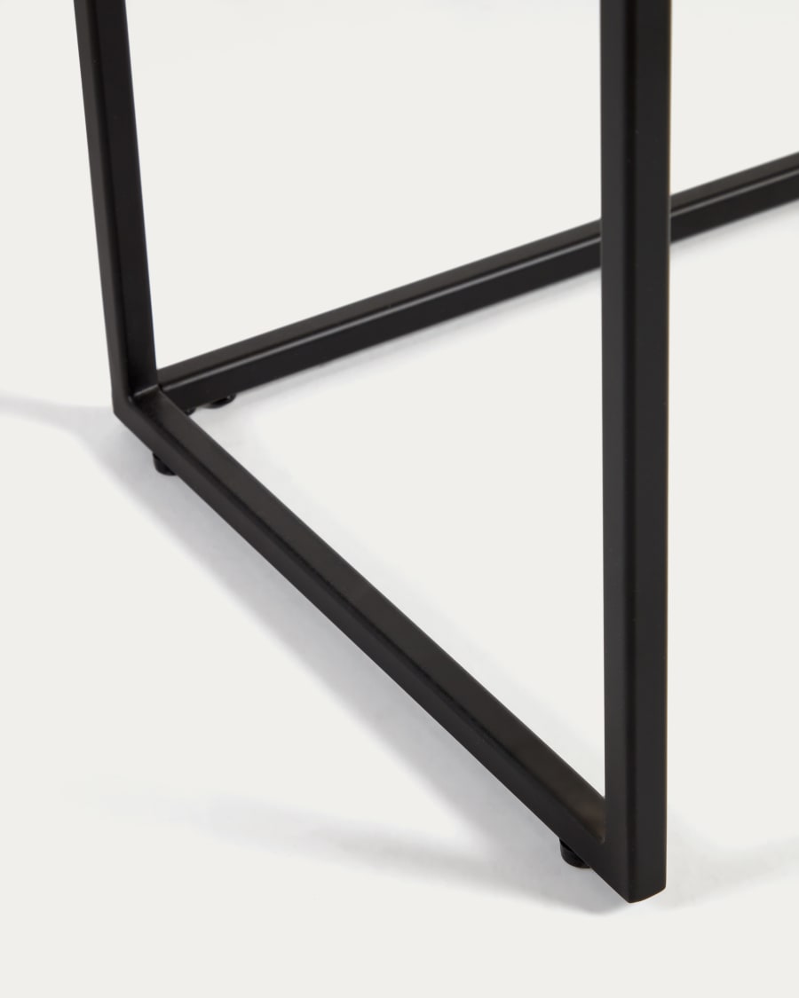 Yoana console table with oak wood veneer and painted black metal structure, 120 x 80 cm