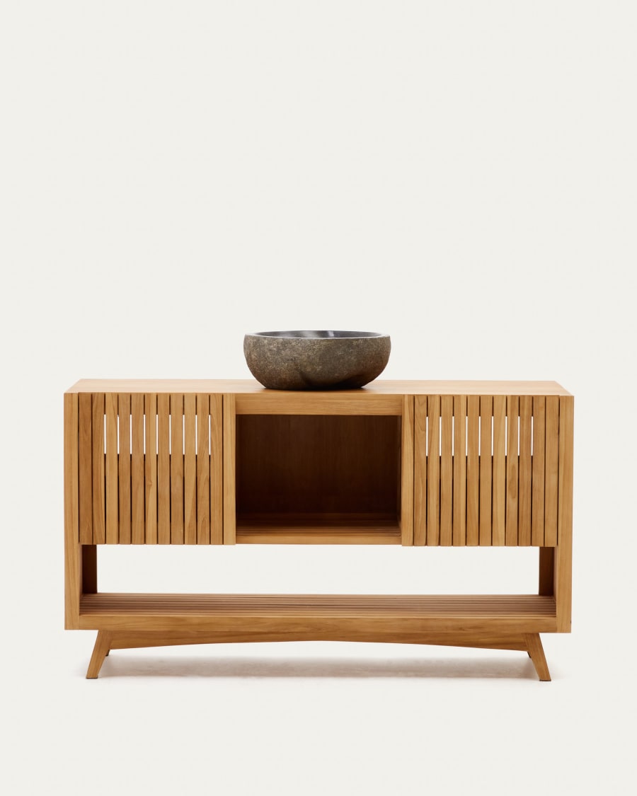 Kuveni aus massivem Teakholz mit natürlichem Finish 140 x 50 cm