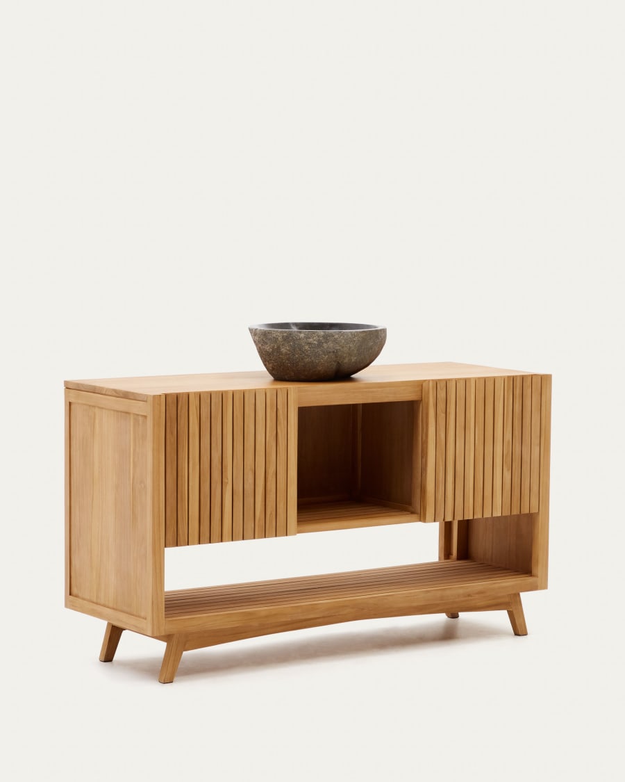 Kuveni aus massivem Teakholz mit natürlichem Finish 140 x 50 cm