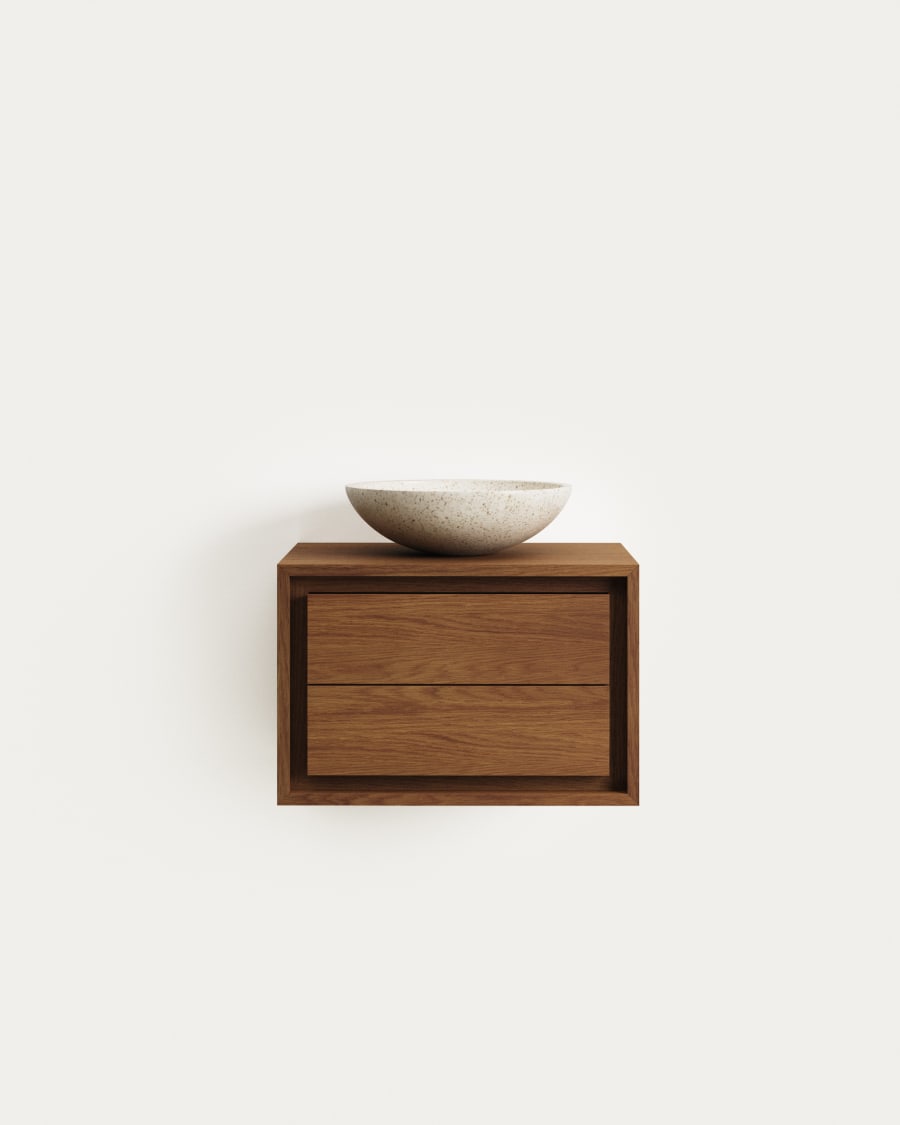 Kenta bathroom furniture in solid teak wood with a walnut finish,  60 x 45 cm