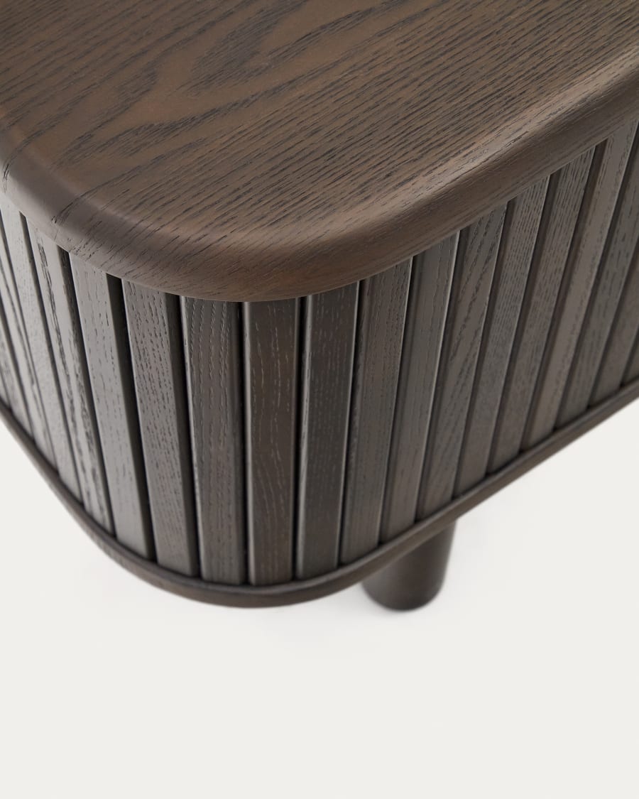 Mailen 2 door TV stand in ash veneer with a dark finish 120 x 50 cm