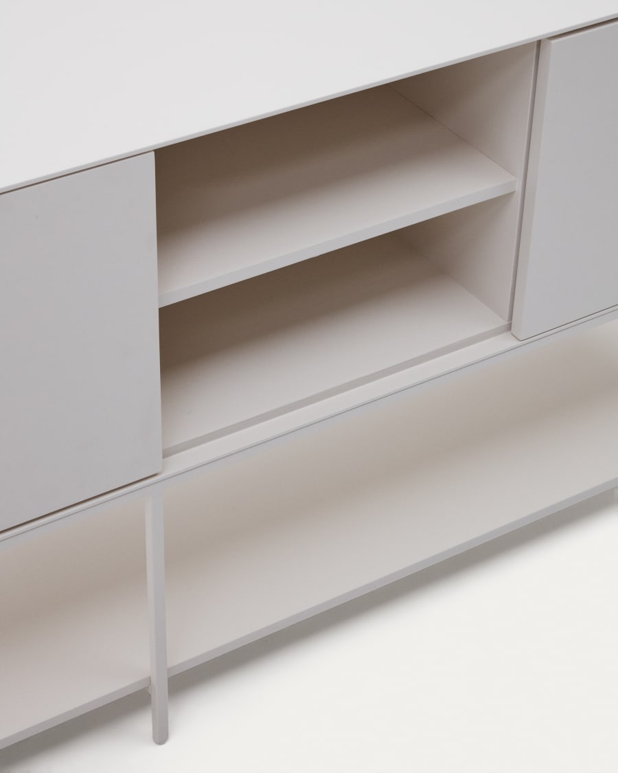 Vedrana Sideboard 3 Türen MDF weiß lackiert 195 x 80 cm