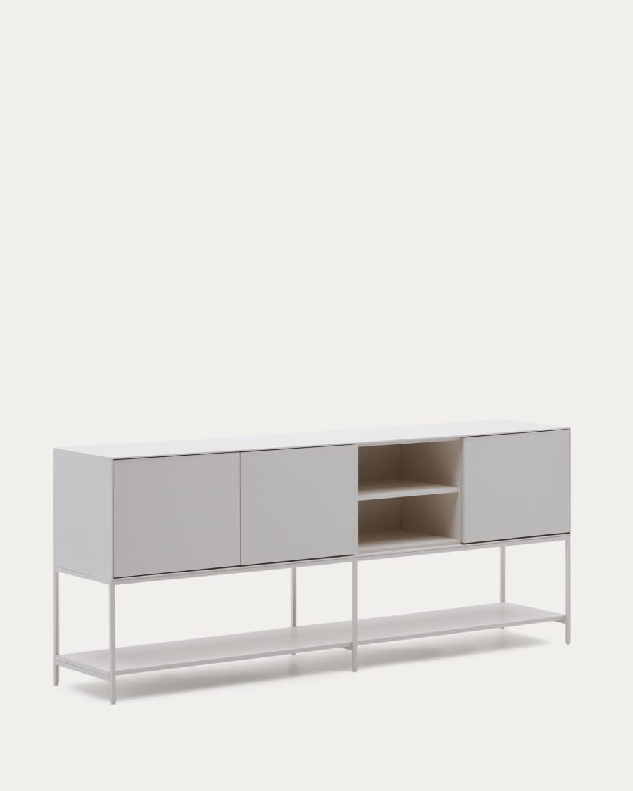 Vedrana Sideboard 3 Türen MDF weiß lackiert 195 x 80 cm