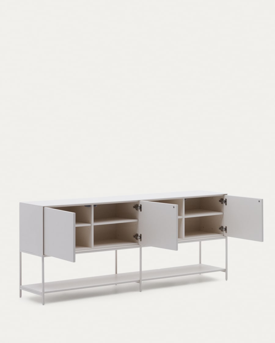 Vedrana Sideboard 3 Türen MDF weiß lackiert 195 x 80 cm