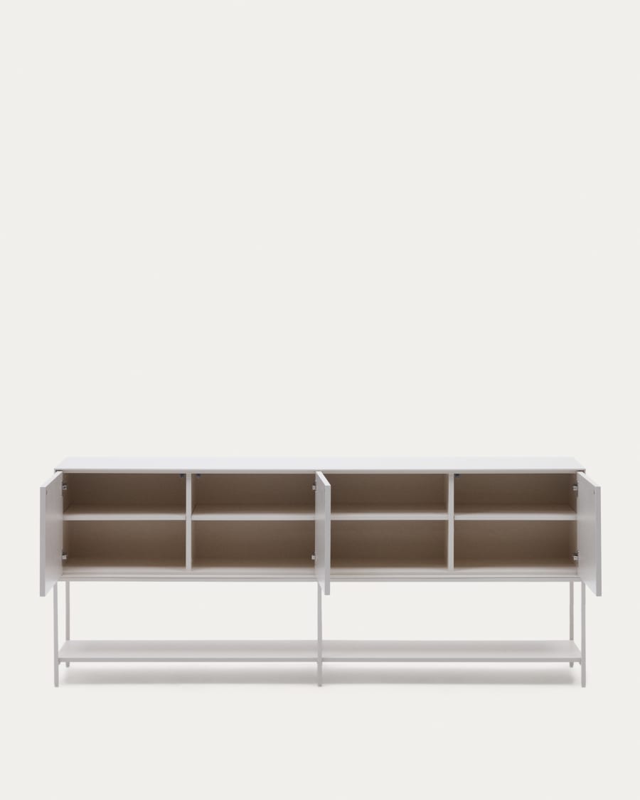 Vedrana Sideboard 3 Türen MDF weiß lackiert 195 x 80 cm