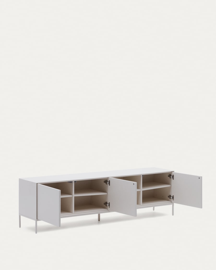 Vedrana TV 3-door cabinet white lacquered MDF 195 x 55 cm