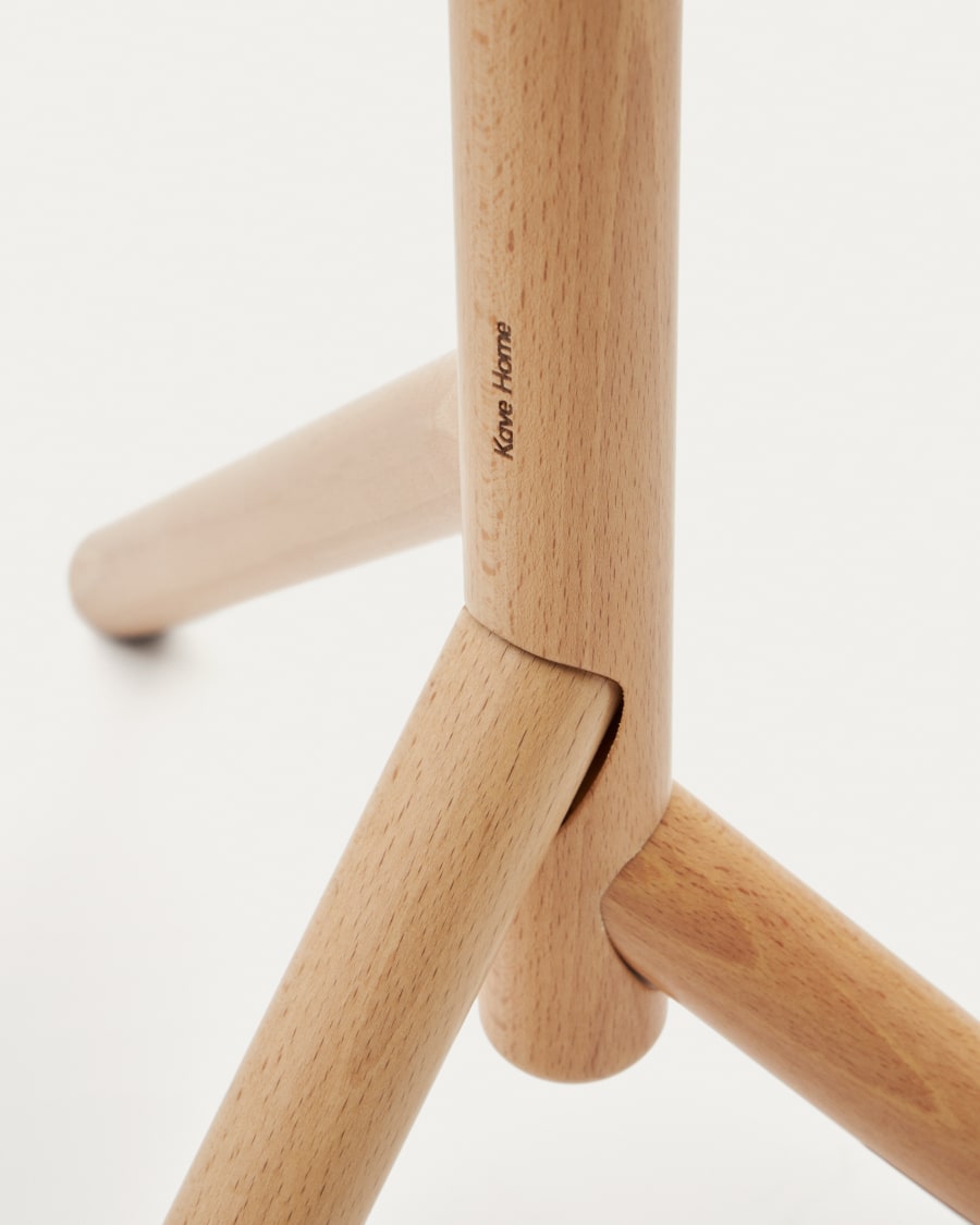 Nadue coat rack in solid beech wood with natural finish 170 cm