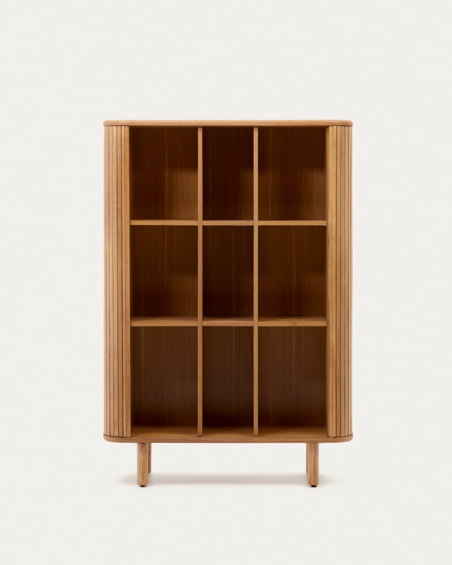 Mailen 2 door highboard in ash veneer with a natural finish 110 x 160 cm