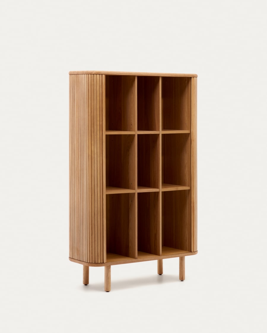 Mailen 2 door highboard in ash veneer with a natural finish 110 x 160 cm