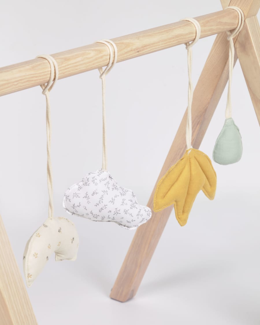 Yamile set of 4 hanging toys made of 100% cotton (GOTS) for teepee play gym