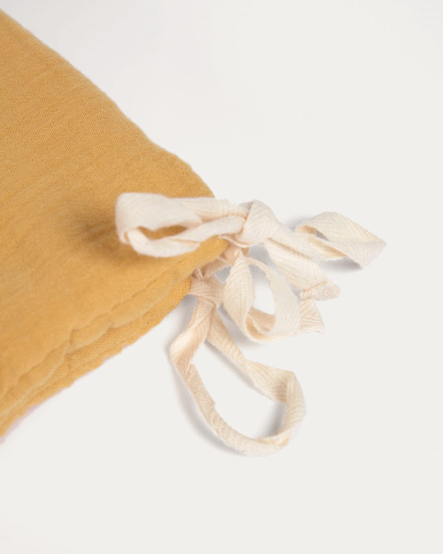 Yamile crib protector 100% organic cotton (GOTS) in mustard 180 x 30 cm