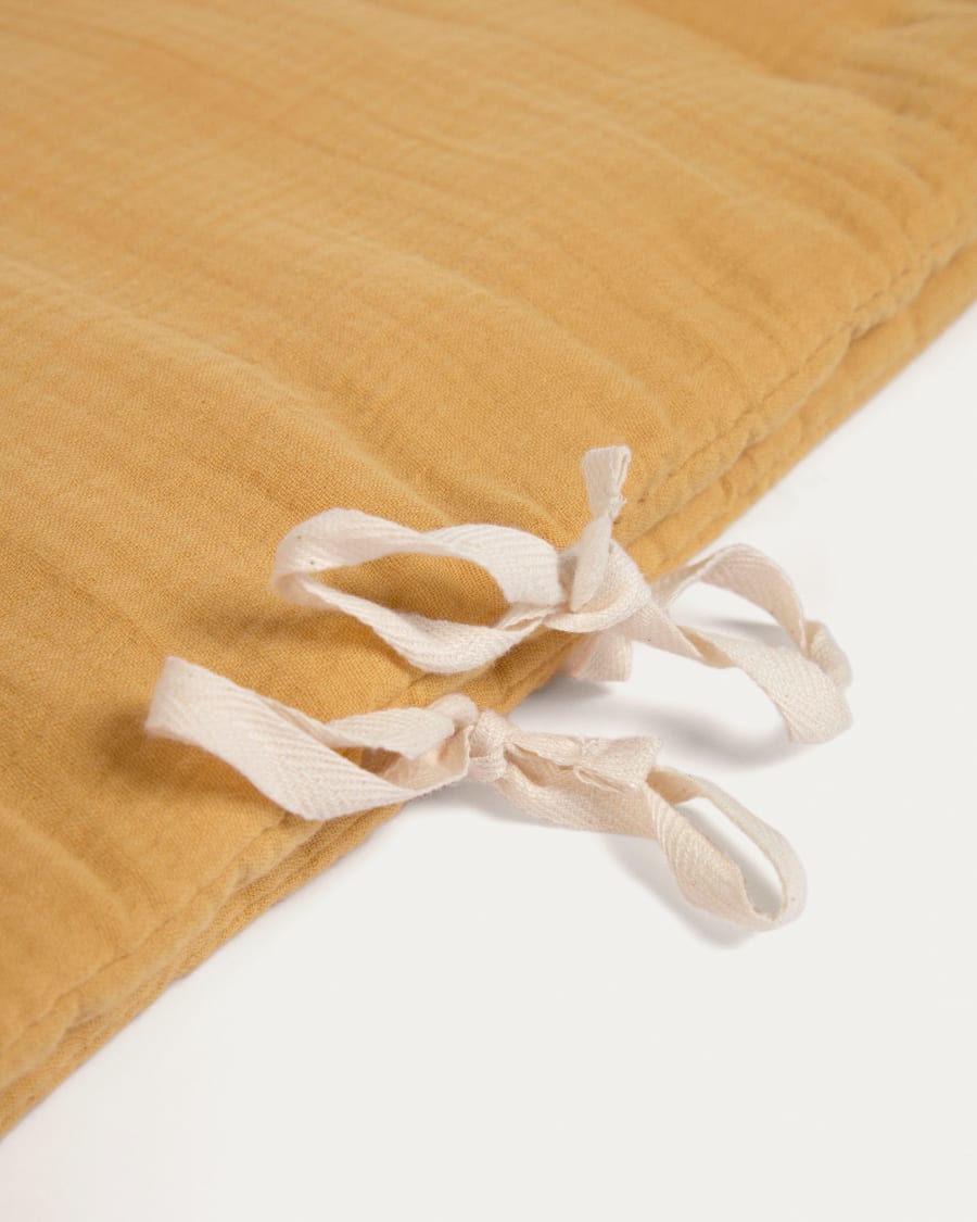 Yamile crib protector 100% organic cotton (GOTS) in mustard 180 x 30 cm