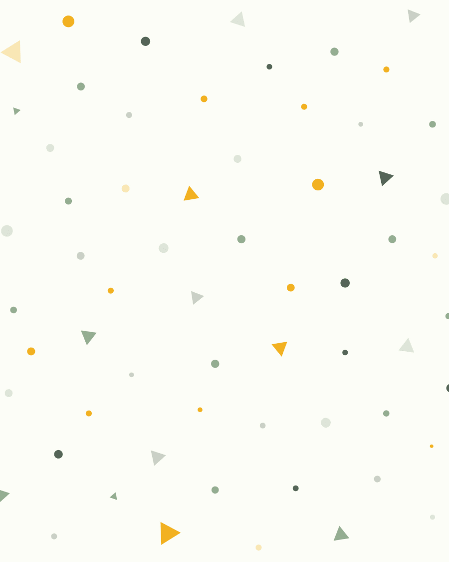 Miris wallpaper with green and mustard spots and triangles 10 x 0.53 m FSC MIX Credit