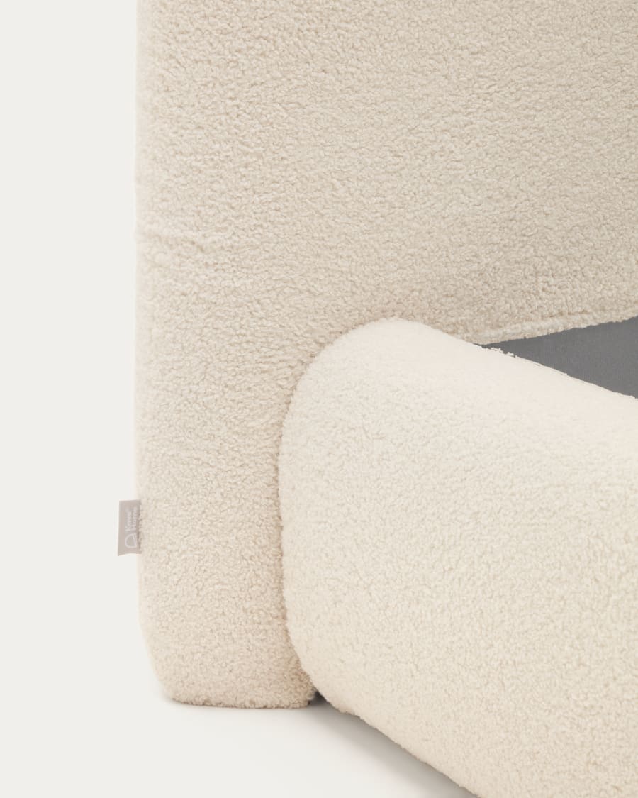 Martina bed with ecru bouclé removable cover for 90 x 200 cm mattress FSC Mix Credit