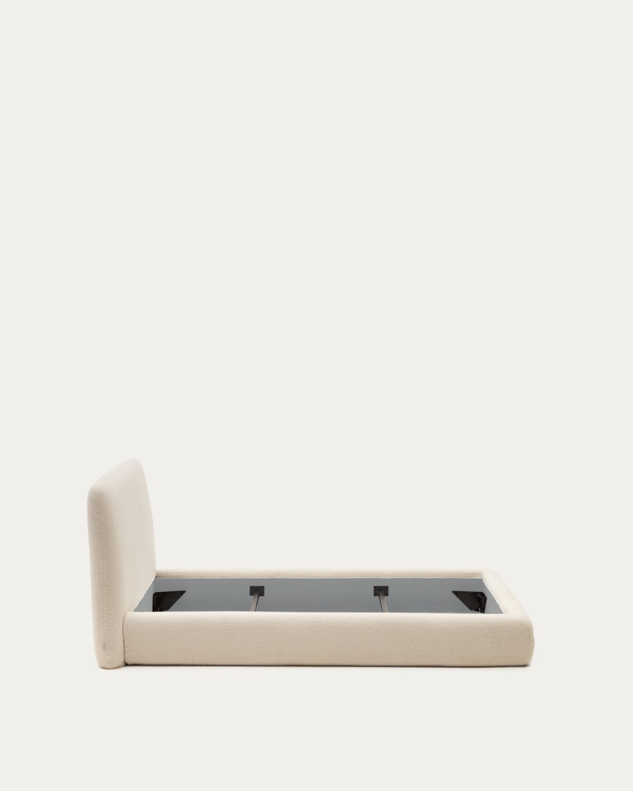 Martina bed with ecru bouclé removable cover for 90 x 200 cm mattress FSC Mix Credit