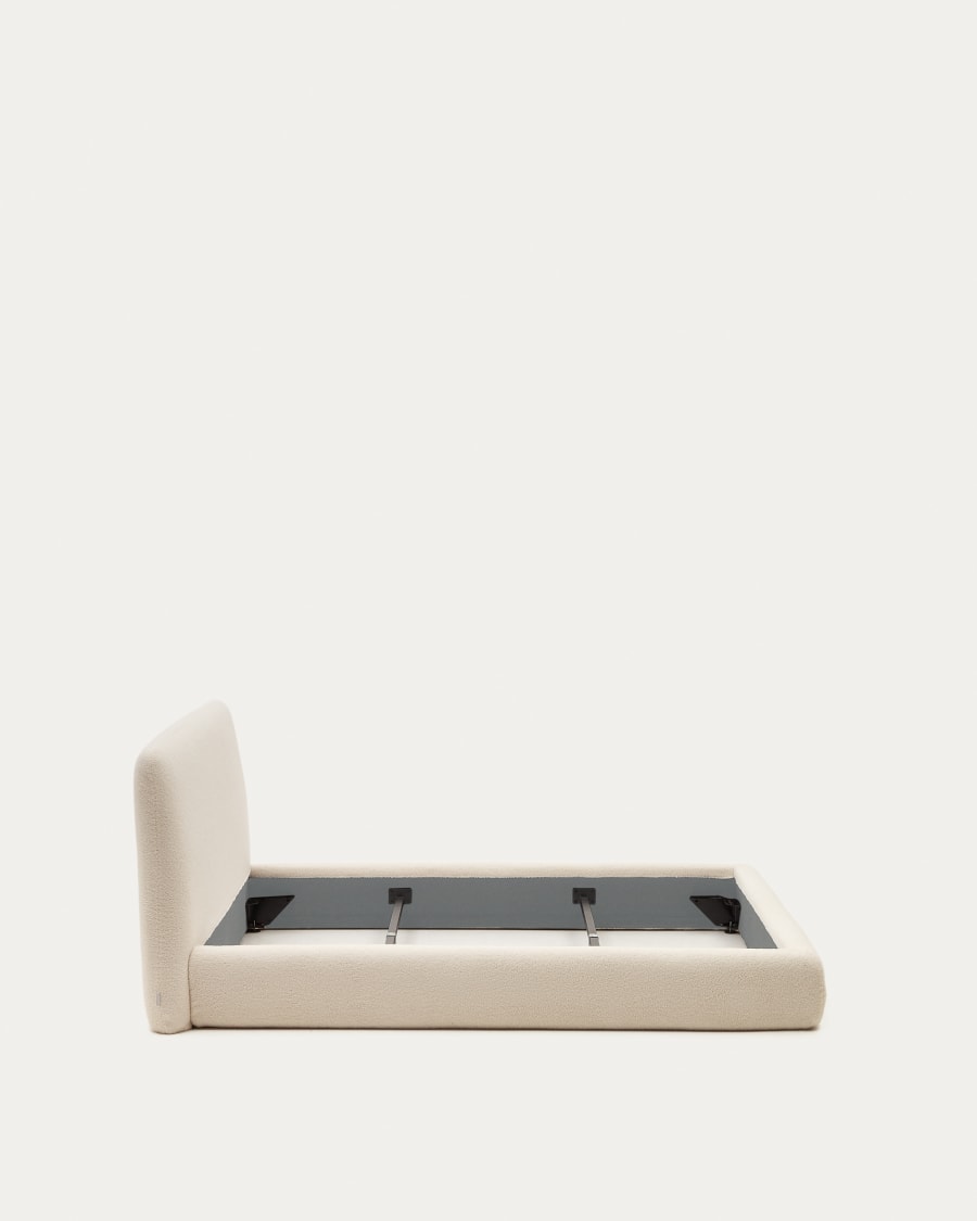 Martina bed with ecru bouclé removable cover for 180 x 200 cm mattress FSC Mix Credit