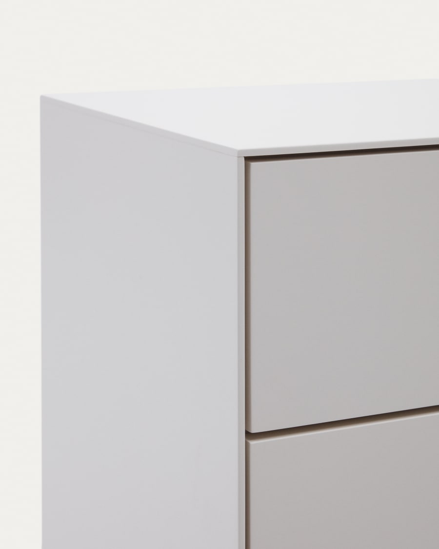 Vedrana Nachttisch 2 Schubladen MDF weiß lackiert 60 x 55 cm
