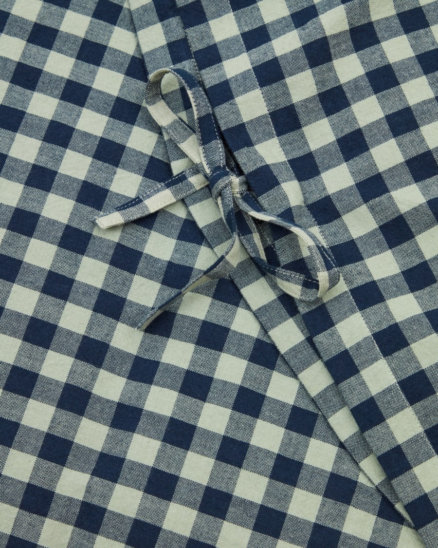 Set Yanil duvet cover, bottom and pillowcase 100% cotton green and blue squares 90x190cm