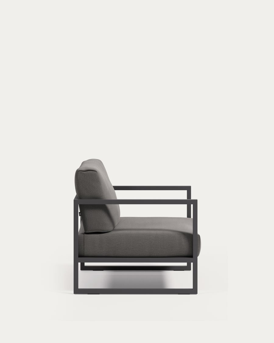 Comova Sessel 100% outdoor dunkelgrau und aus schwarzem Aluminium