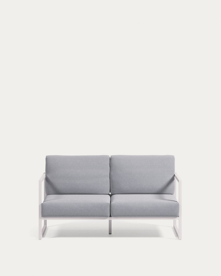 Comova 100% outdoor 2-seater sofa in blue and white aluminium, 150 cm