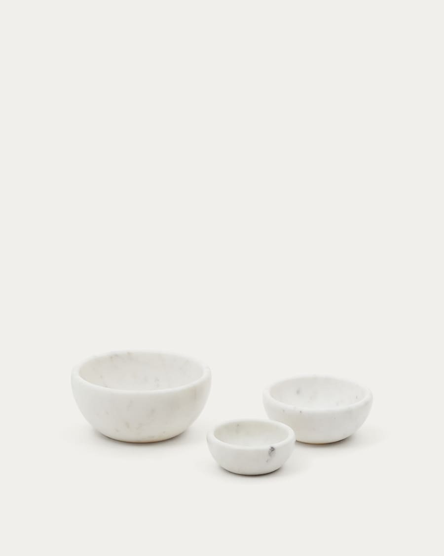 Safor set of 3 white marble bowls Kave Home International