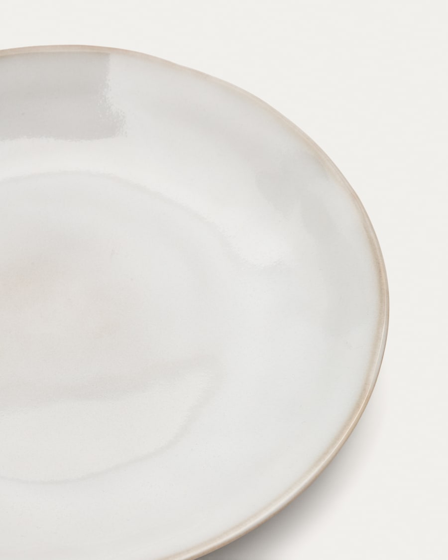 Portbou ceramic dinner plate in white