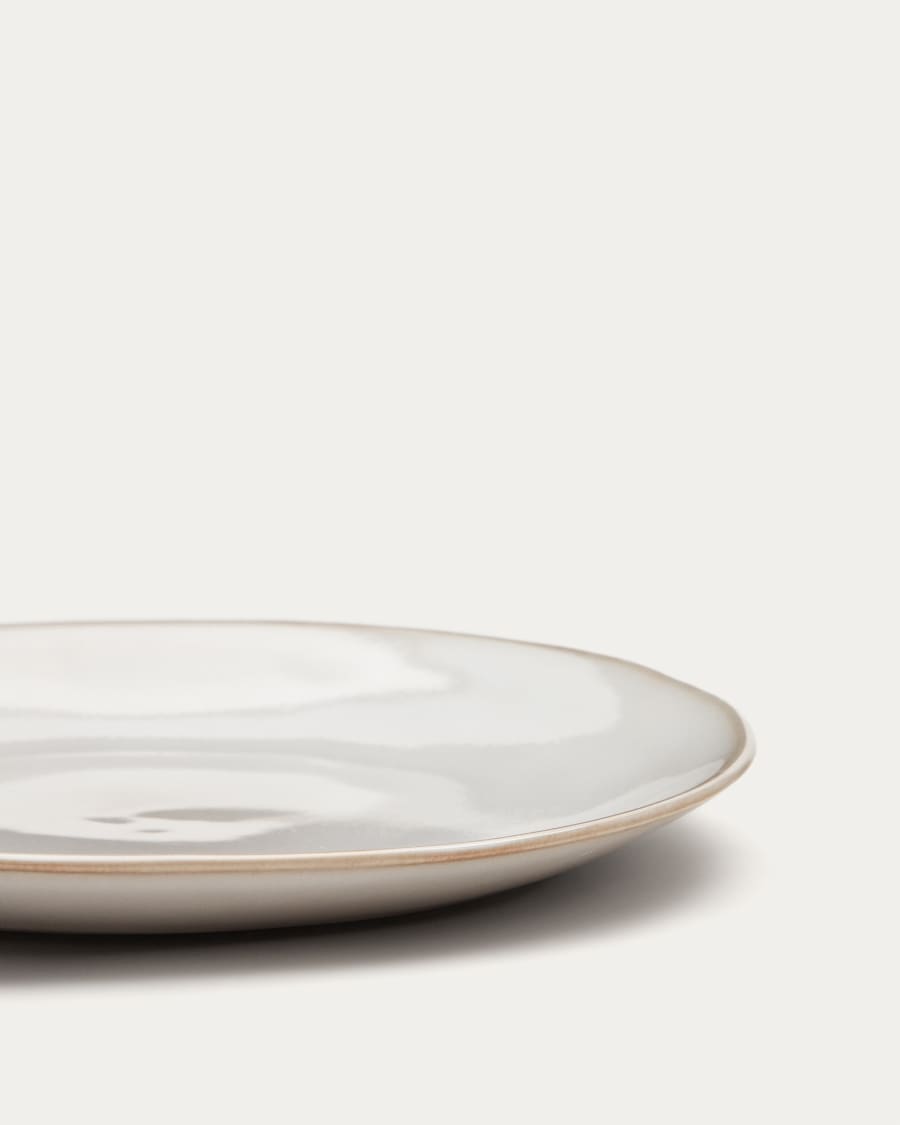 Portbou ceramic dinner plate in white