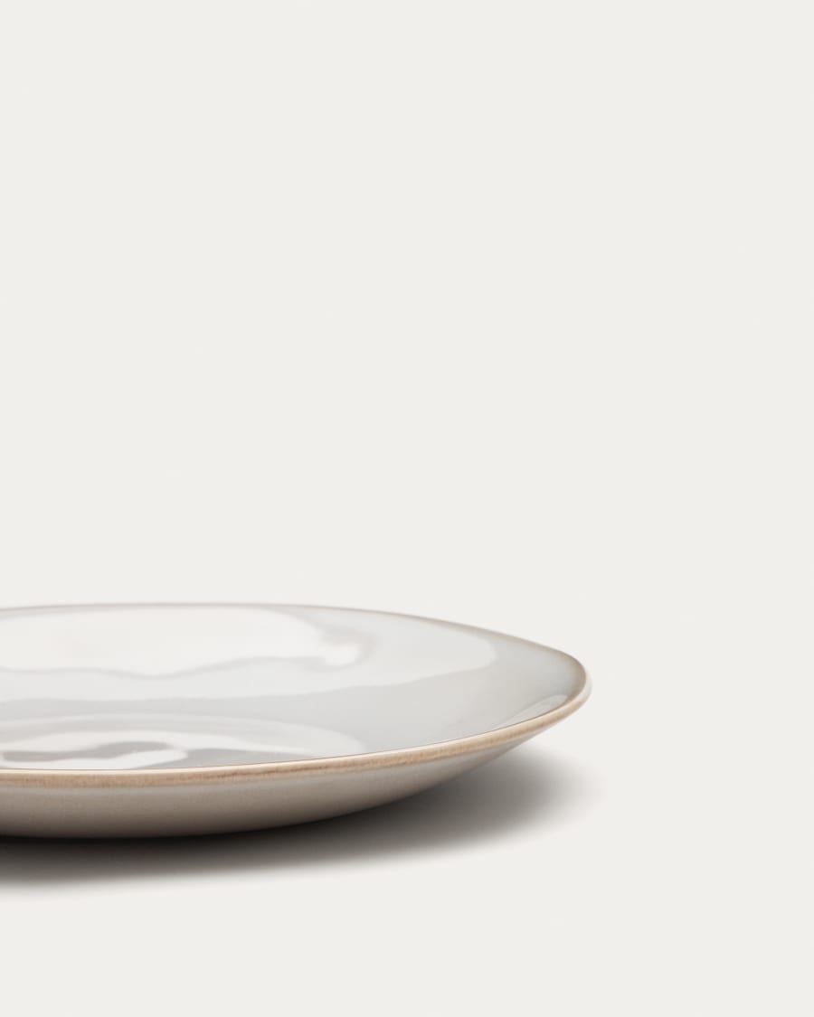 Portbou ceramic dessert plate in white