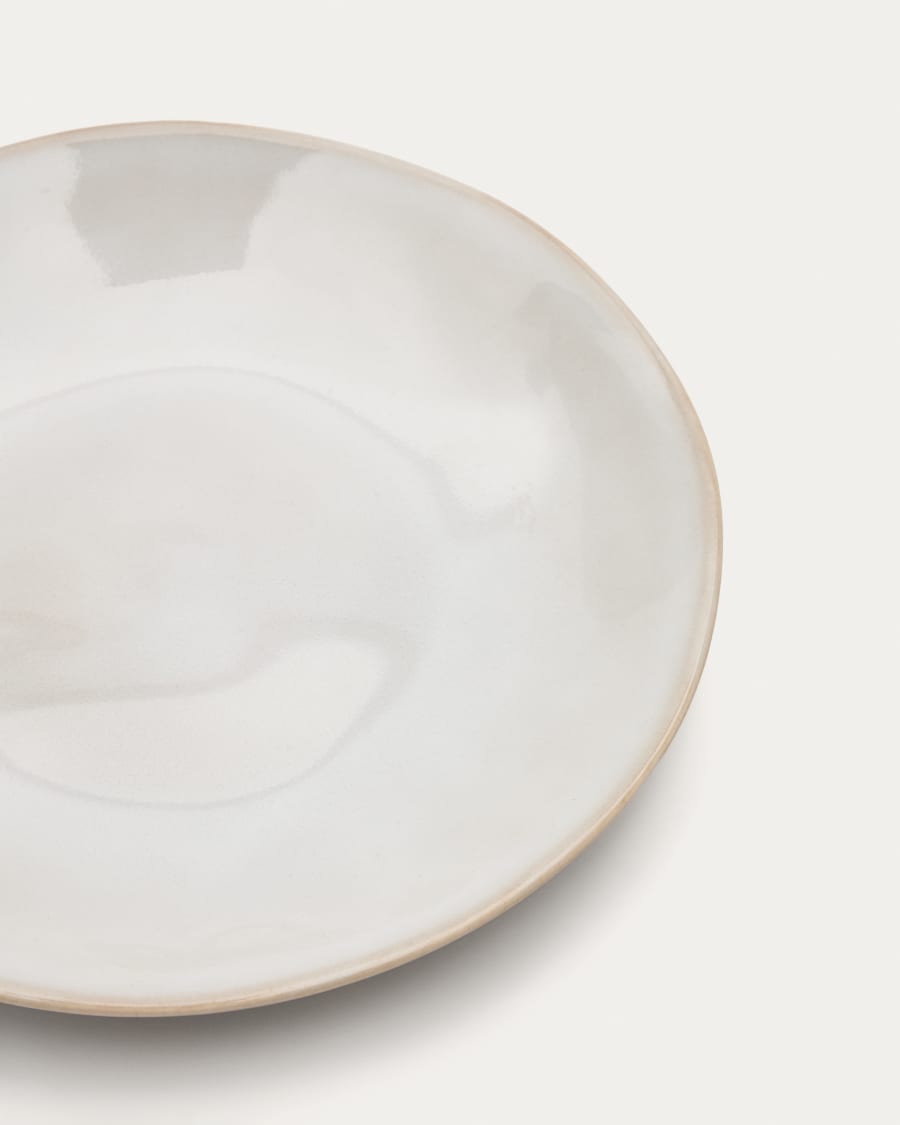 Portbou ceramic dessert plate in white