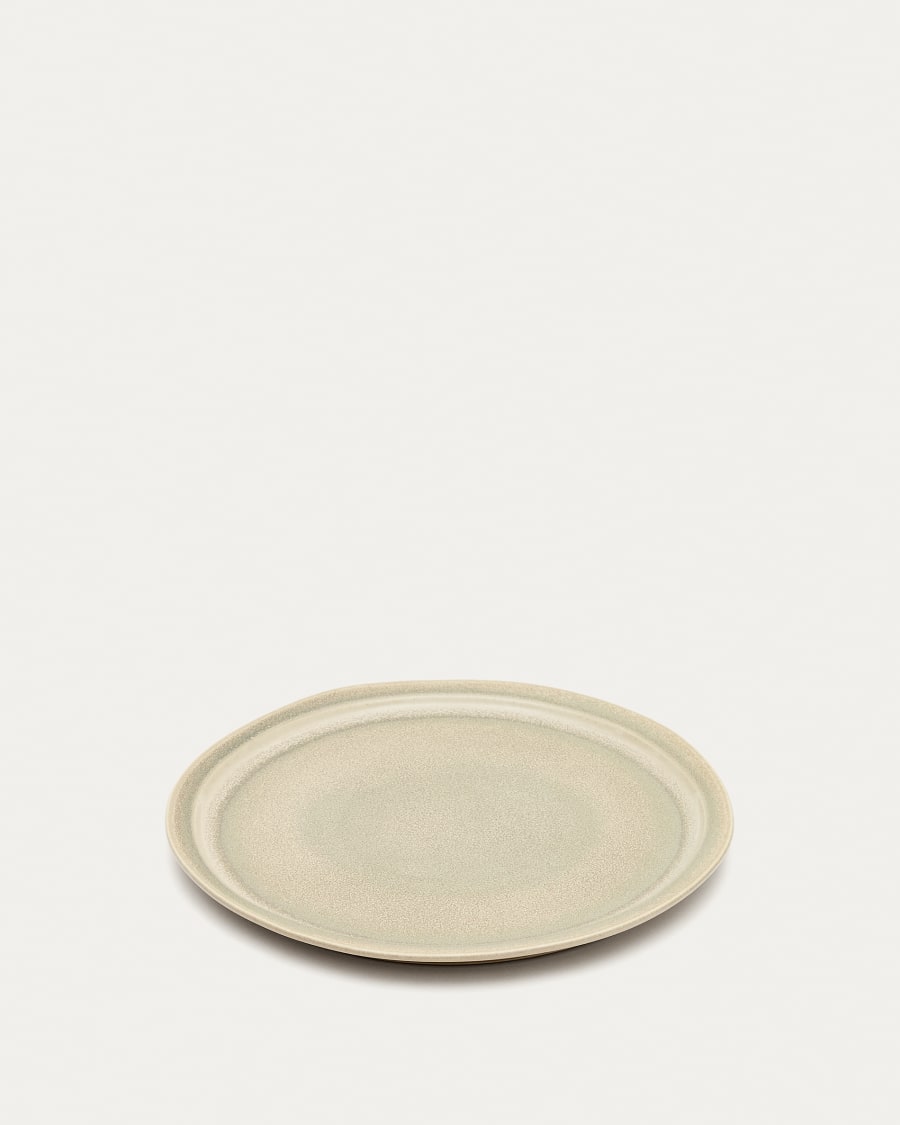 Lauriana beige ceramic dinner plate