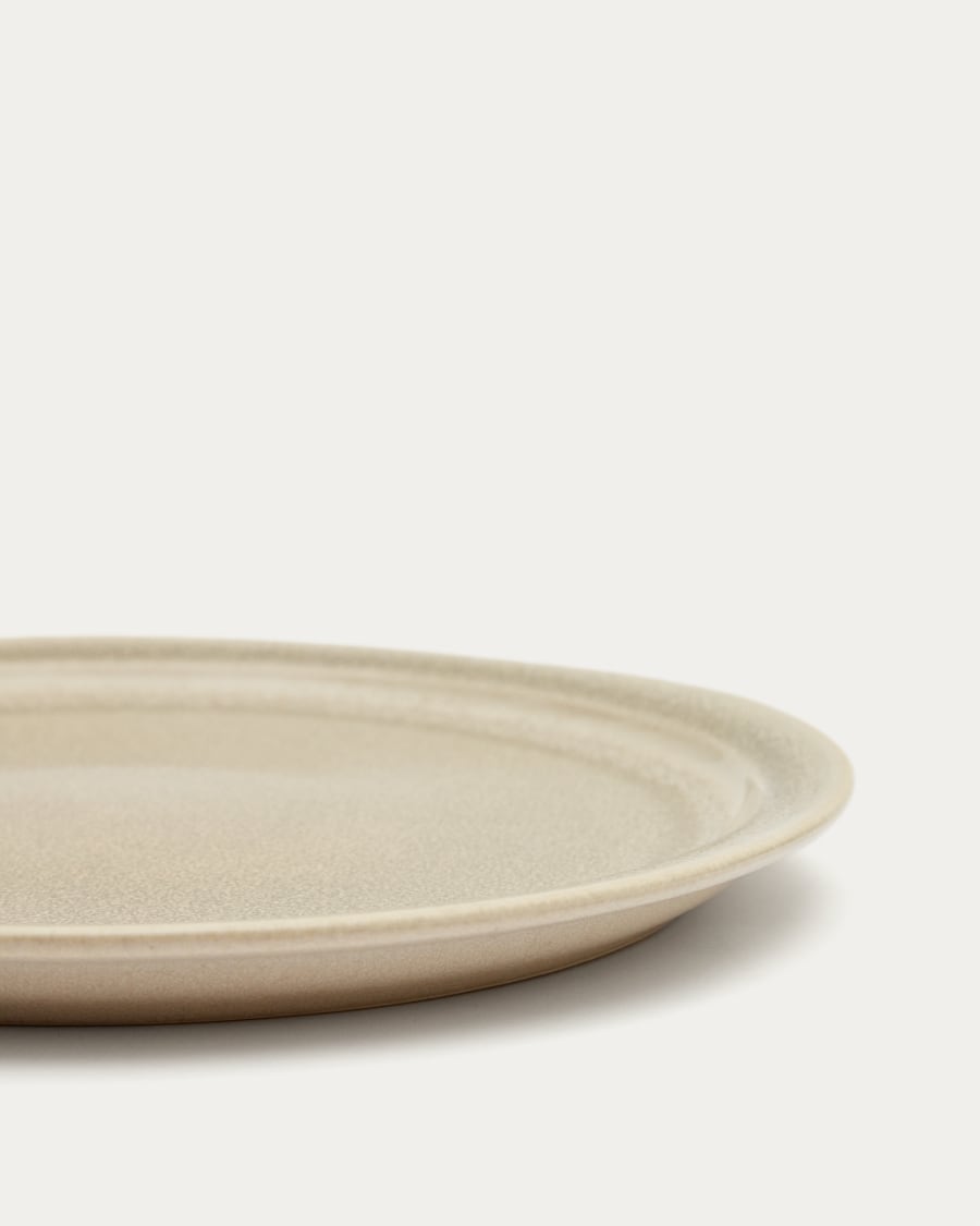 Lauriana beige ceramic dessert plate