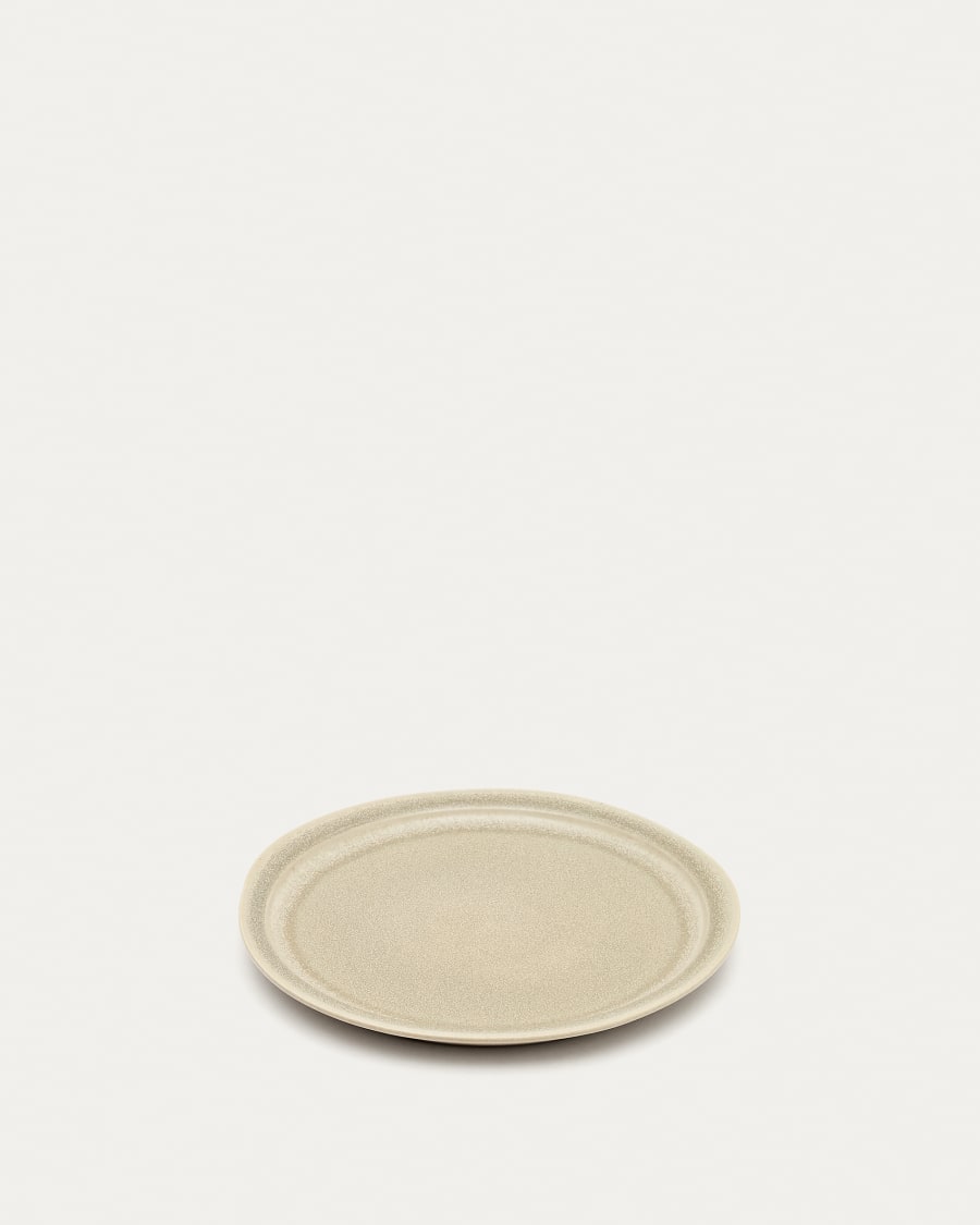 Lauriana beige ceramic dessert plate