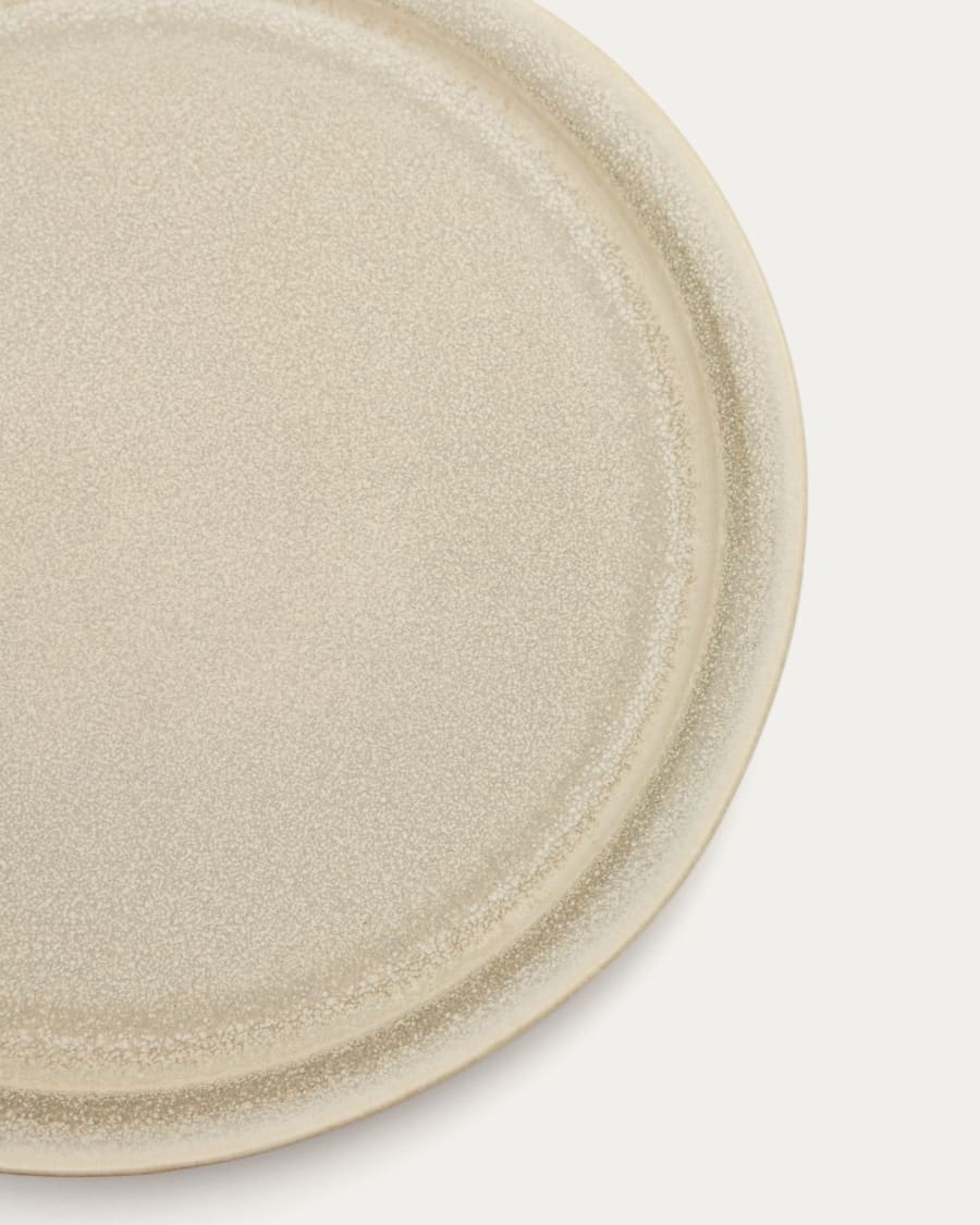 Lauriana beige ceramic dessert plate