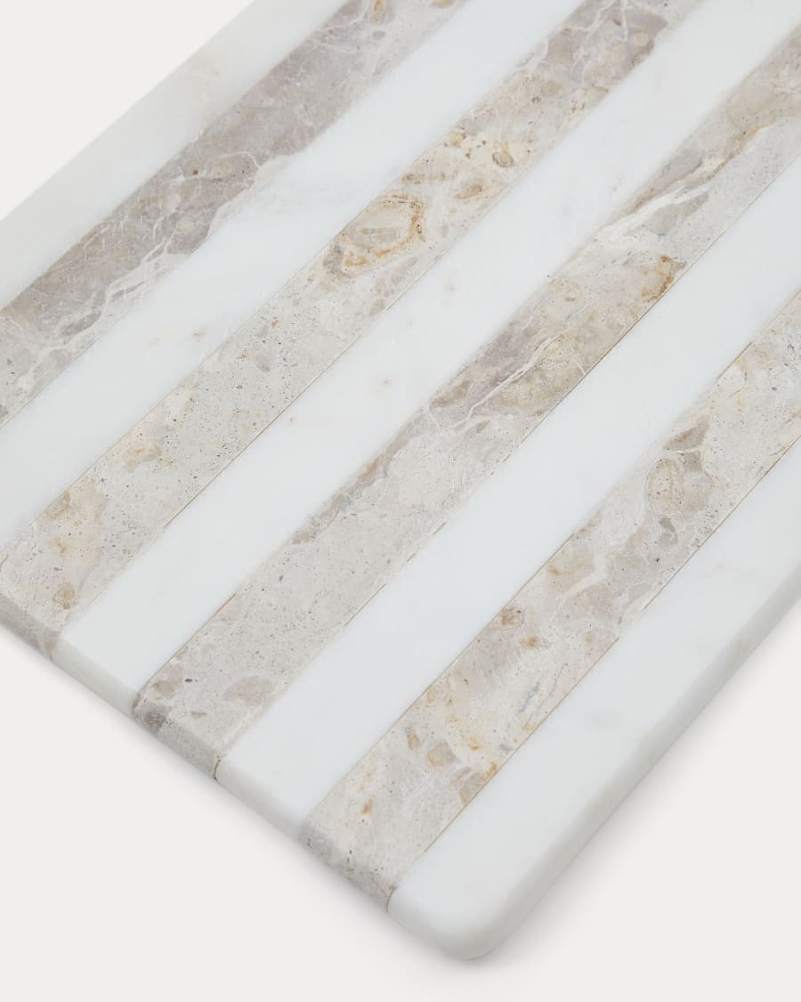 Sylara large serving board in grey and white marble