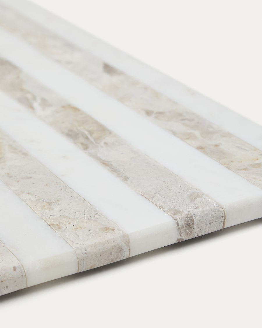 Sylara large serving board in grey and white marble