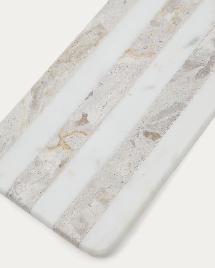 Sylara small serving board in grey and white marble