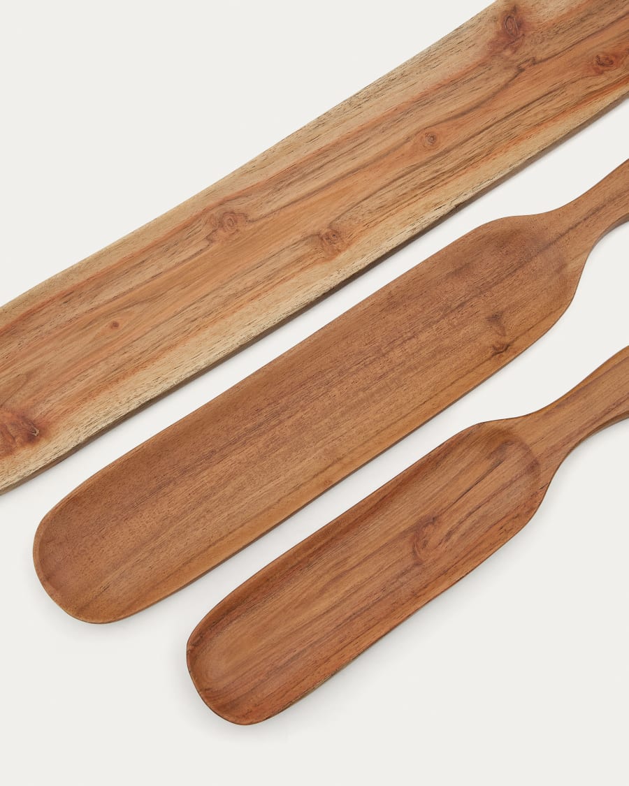 Selvira set of 3 acacia wood serving boards