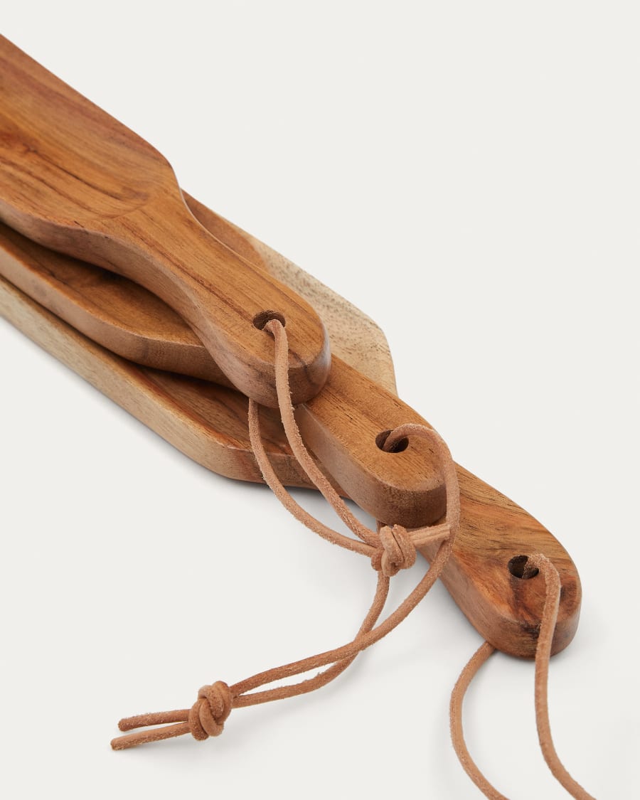 Selvira set of 3 acacia wood serving boards