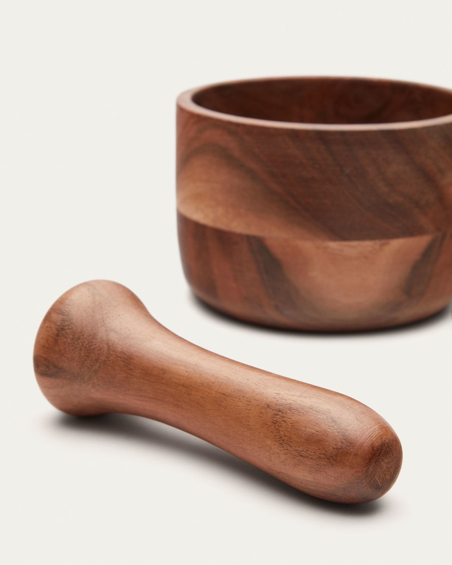 Delci acacia wood pestle and mortar