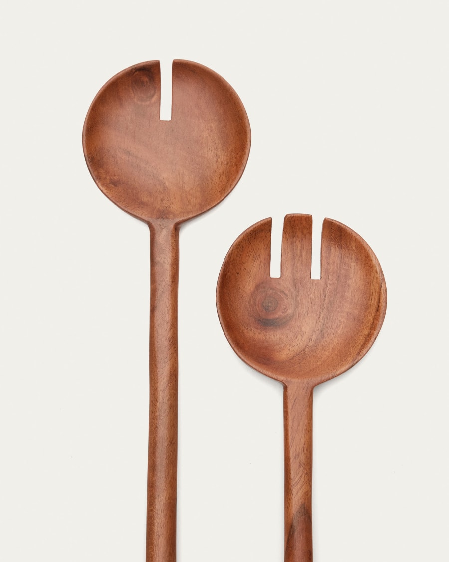 Ercilia set of 2 solid acacia wood kitchen utensils