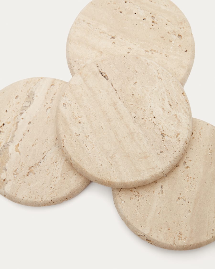 Untersetzer Madlena aus Travertin in Beige