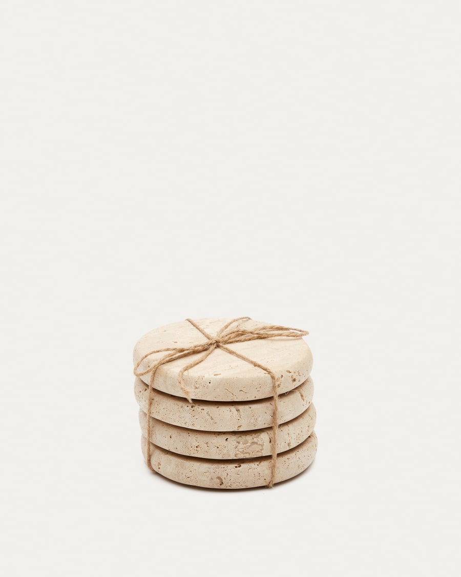 Untersetzer Madlena aus Travertin in Beige