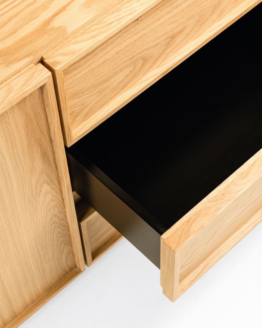 Taiana 2 door 3 drawer sideboard in oak veneer, 160 x 68 cm