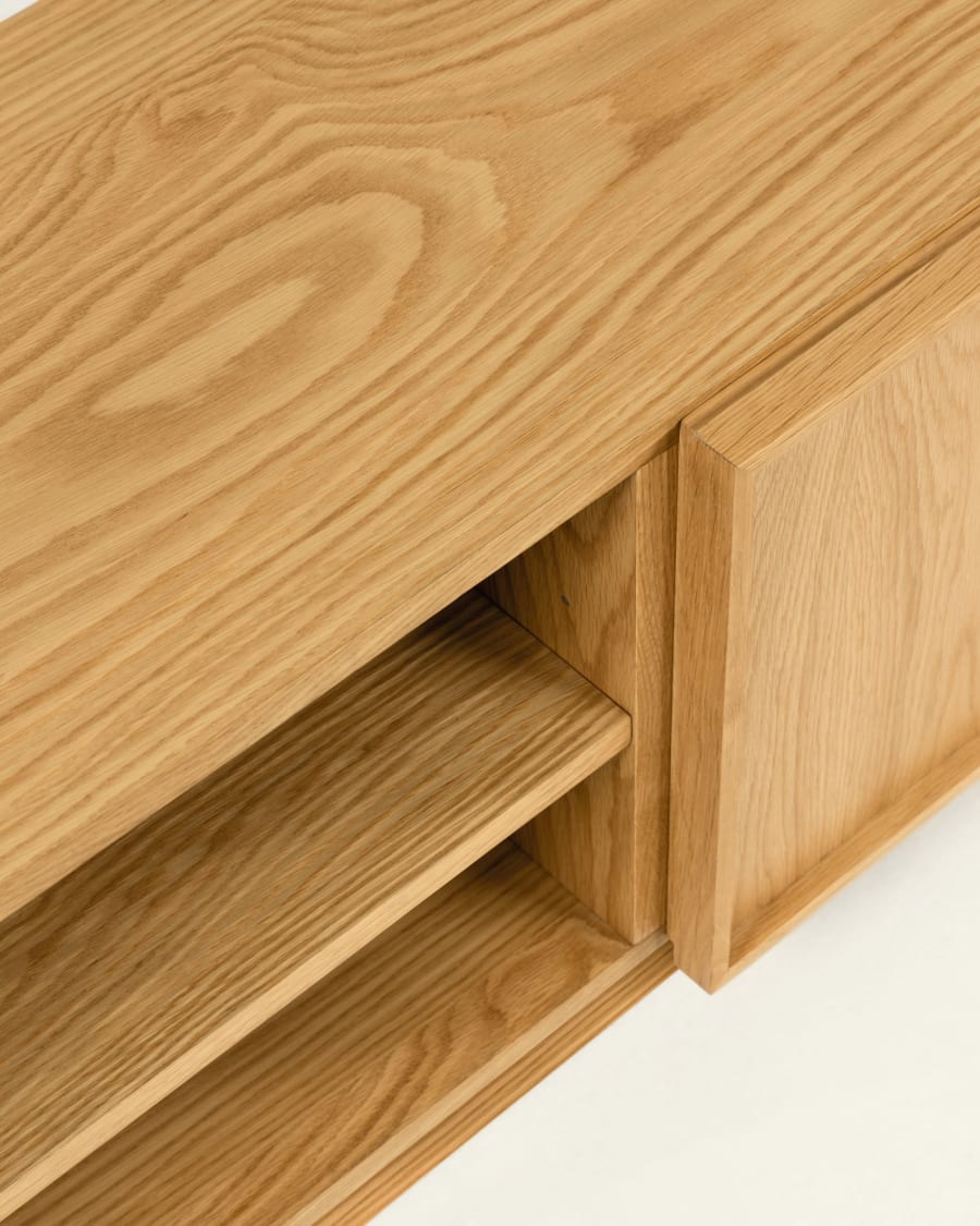 Taiana oak veneer TV stand with one door 112 x 44 cm