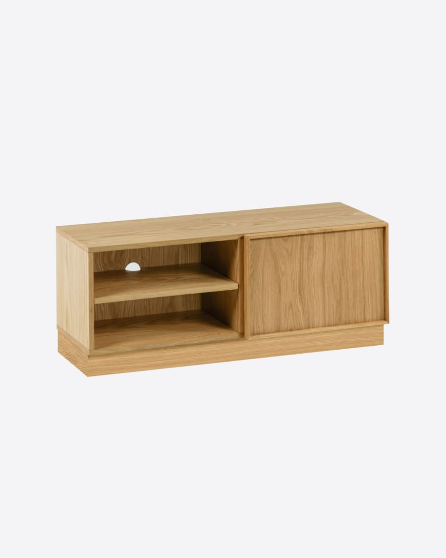 Taiana oak veneer TV stand with one door 112 x 44 cm