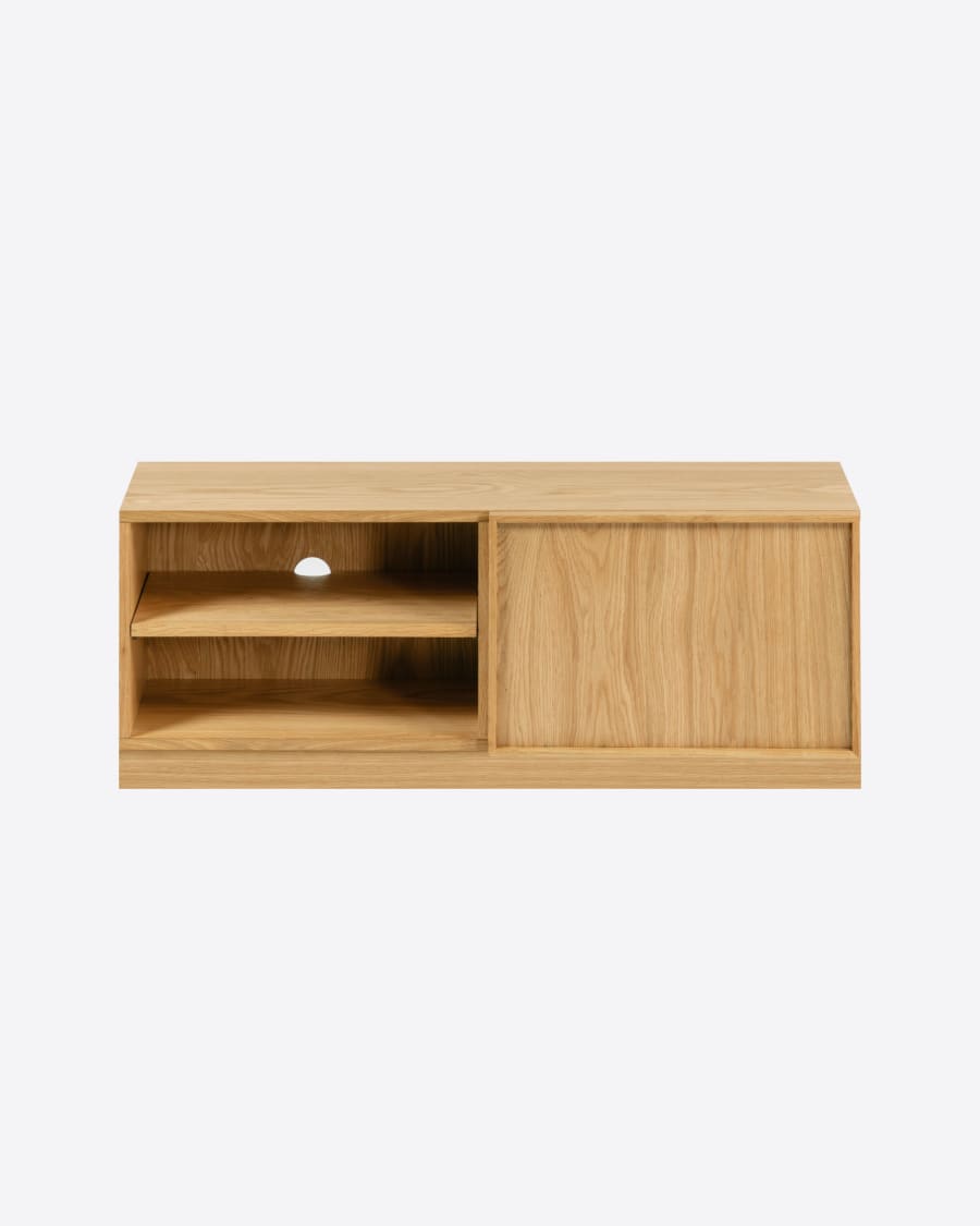 Taiana oak veneer TV stand with one door 112 x 44 cm