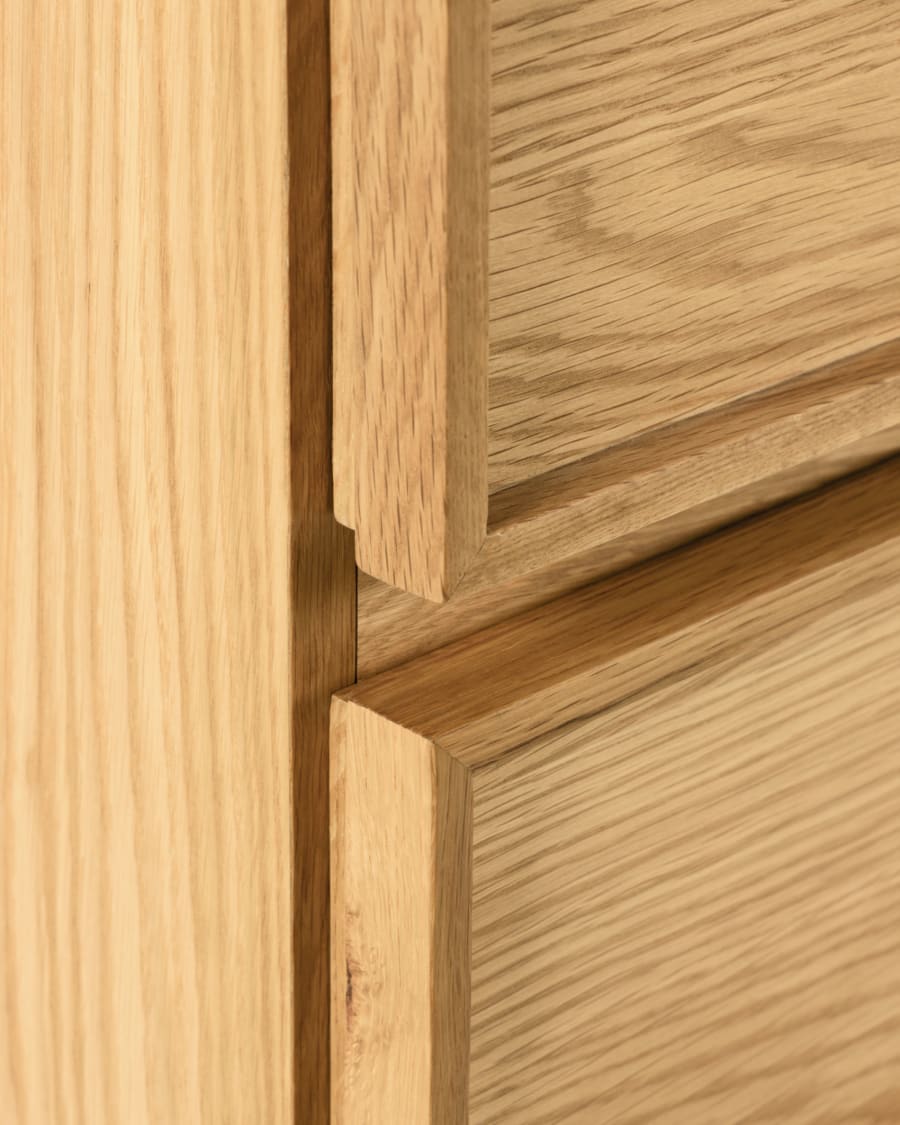 Taiana chest of drawers with oak veneer and steel frame with black finish 60 x 120 cm