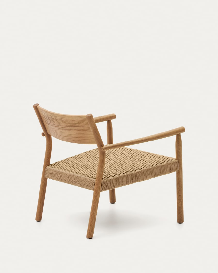 Yalia armchair in natural solid oak with  paper rope seat FSC 100%