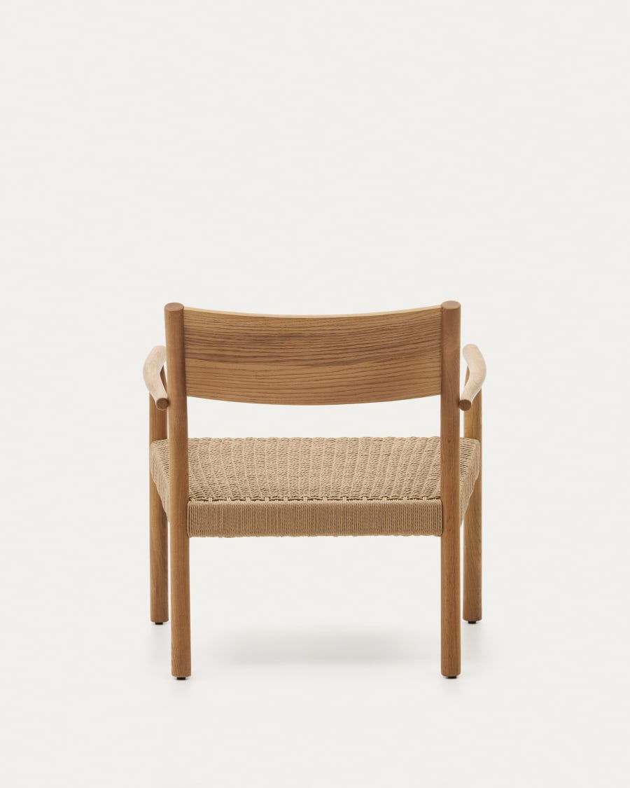 Yalia armchair in natural solid oak with  paper rope seat FSC 100%